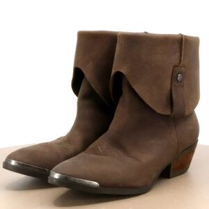 Ralph Lauren Denim & Supply Rafita Brown Oiled Leather Western Cowgirl Boots 8.5